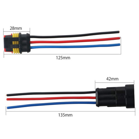 GTIWUNG 5 Kit 3 Pin Way Waterproof Electrical Connector Wire, Automotive Wire Connectors, Car Plug Socket Kit, Insulated and Sealed, Terminal Connector