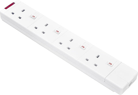 Four Socket Rewireable Trailing Socket with Individual Switches