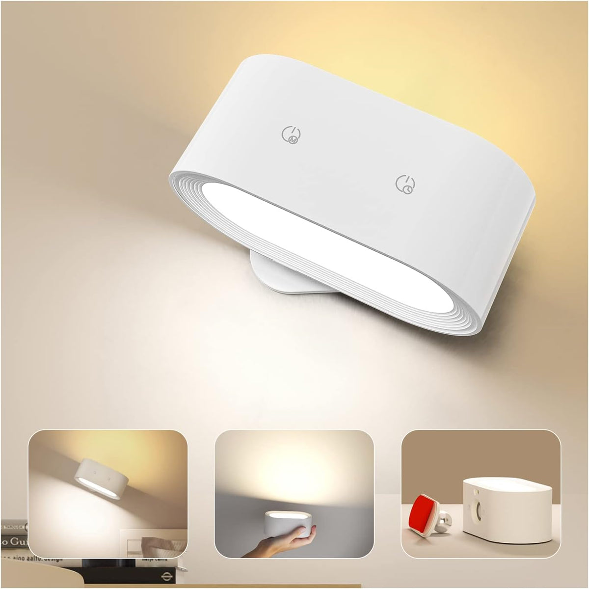 Rechargeable LED wall light white

