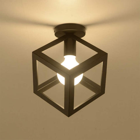 E27 Retro Vintage Industrial Flush Mount Ceiling Light, Retro Pendant Lighting Hanging Ceiling Light Fixture Cage Lamp for Hallway Stairway Bedroom Kitchen warehous bar Dining Room