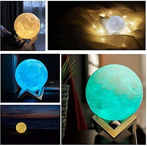 Moon lamp with timer function set to turn off automatically.


