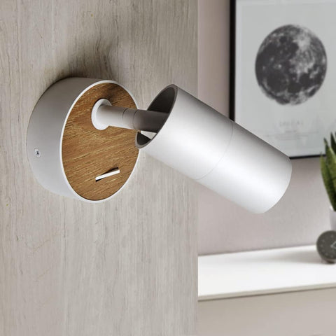 Vintage Wall Light in Industrial Design, Retro Spotlight Made of Steel/Aluminium, Compact Lighting for Living Room, Bedroom, White, Socket: GU10, 1 Pack