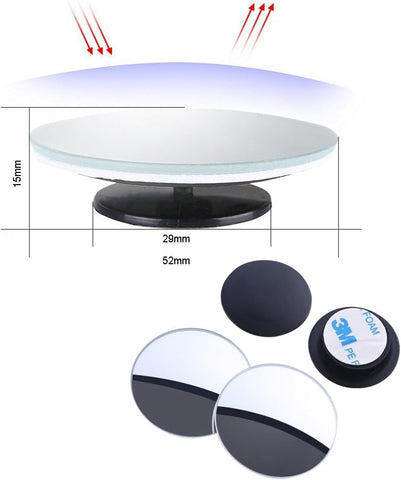 BEEWAY 360° Adjustable Frameless Blind Spot Mirrors – HD Convex Glass (Pack of 2)