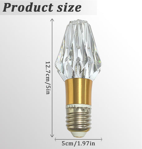 Acrylic Crystal Bulb 5W Edison Screw Bulb 85-265V, 6500K White Light, E27 Base Professional Decorative Bulb (1 Count E27-B004) [Energy Class F]