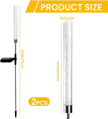 2pcs Solar Lights Outdoor Garden Stake for Yard Patio Lawn Courtyard