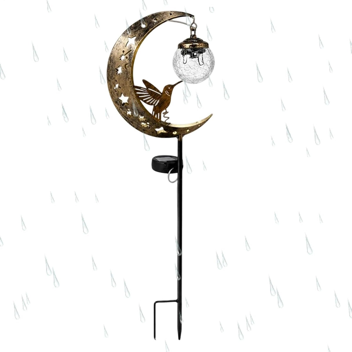 Solar Stake Lights - Moon Hummingbird Lamp Decor, Garden Lighting