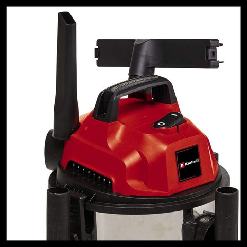 Einhell TC-VC 1820 S Wet and Dry Vacuum Cleaner – 1250W, 20L Stainless Steel Tank, Blow Function & Accessories Set