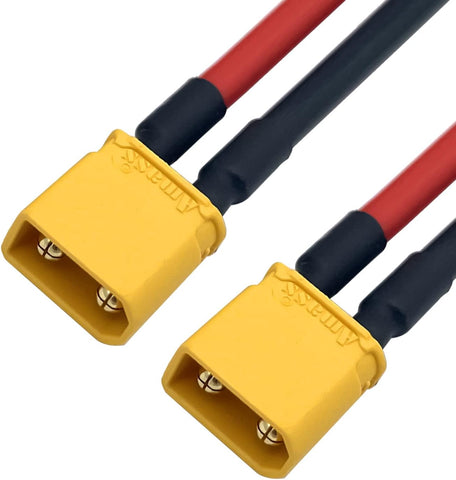 2pcs Amass XT30 U-F/M Male to Female Plug Extension Cable Lead Silicone Wire 16AWG Lithium Battery Plug Connector