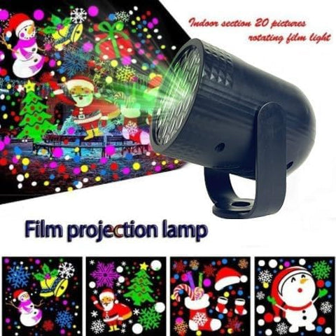 Christmas Projector Light with 20 Rotating Patterns – Colourful LED Christmas Projection Lights for Indoor & Outdoor Walls, Gardens, Fences & Holiday Decorations