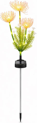Solar Spider Lily Stake Light – 30 LED Warm White Garden Light, 3 Flower Heads, Outdoor Solar Garden Light for Pathway, Patio, Lawn & Flower Beds, Decorative Floral Stake Lighting