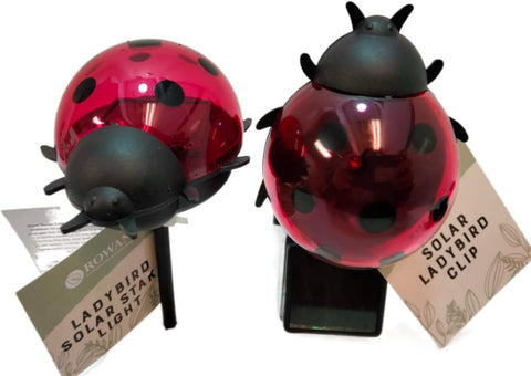 Ladybird Solar Stake Light Garden Lawn Pathway Lighting Ornament Unique Decor (Pack of 2)