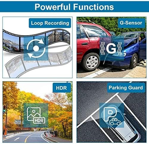 Dash Cam Front & Rear 1080P Dual Camera with 3” IPS Screen