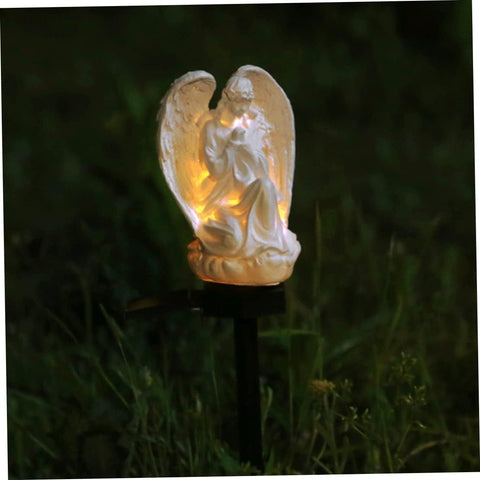 Solar Angel Light Outdoor Waterproof Resin Angel Stake Lights for Outdoor Garden Light Decoration