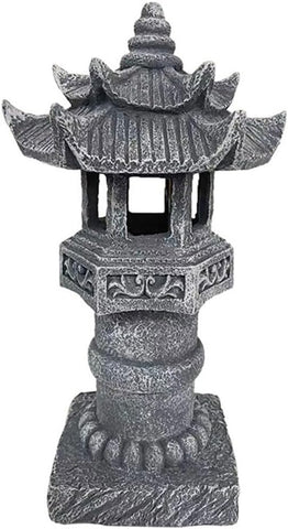 Whychstore Solar Powered Pagoda Lamp, Outdoor Solar Powered Pagoda Garden Lantern, Zen Spire Statue Lamp, For Lawn Path
