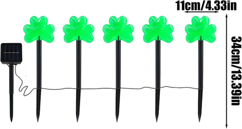 St Day Outdoor Lights Shamrocks Stake LED Solar Lights