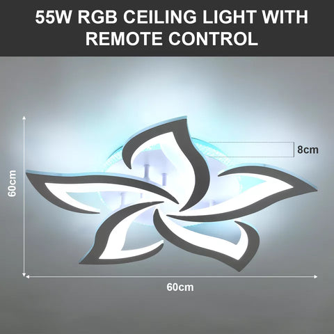 40W LED Ceiling Light – Dimmable Petal Design with Remote