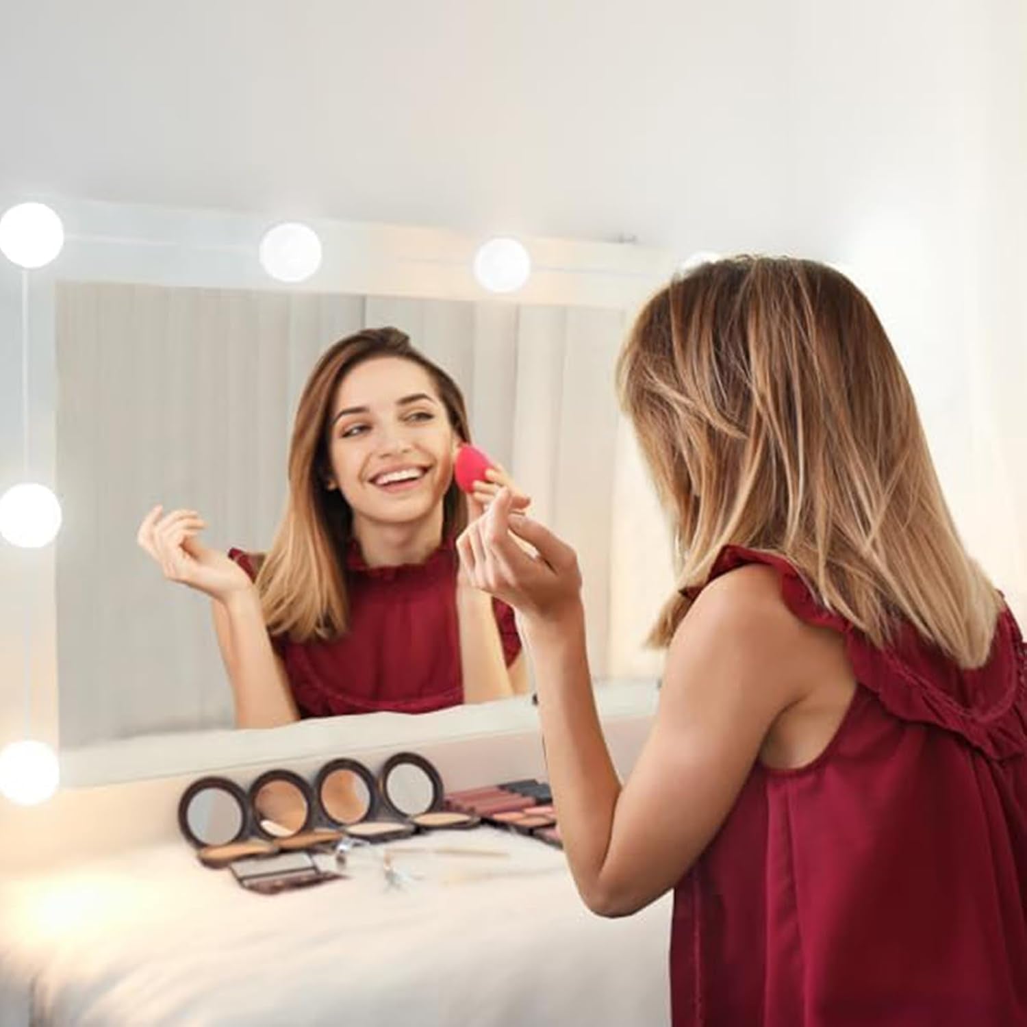 Hollywood Style Vanity Lights with 14 Bulbs, Makeup Lights for Mirror | Adjustable Color and Brightness, Used for Makeup, Bathroom