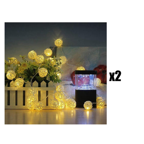 Christmas Indoor Rattan Ball Fairy Lights -Ambiance Lighting