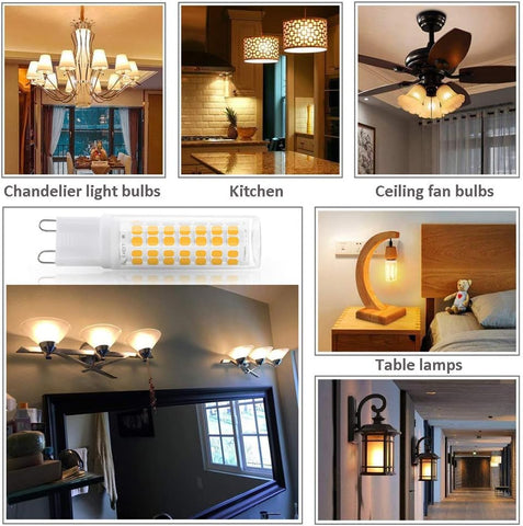 G9 7W Dimmable LED Bulbs, Warm White 2700K, 6-Pack, 600LM, Energy Saving, Halogen Replacement