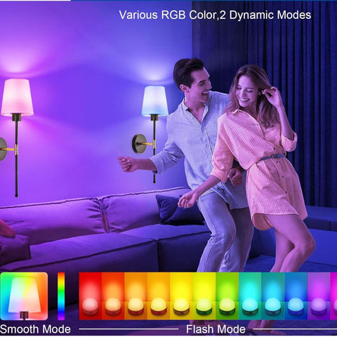 Rechargeable Wireless Wall Sconce Set, Remote Controlled Adjustable LED Light, Battery Powered Decorative Lamp for Bedroom and Living Spaces