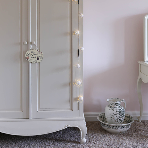 Set of 3 Indoor Silver Moroccan Fairy Lights, Battery Operated 10 Warm White LEDs, 1.35m - thelights4u.com