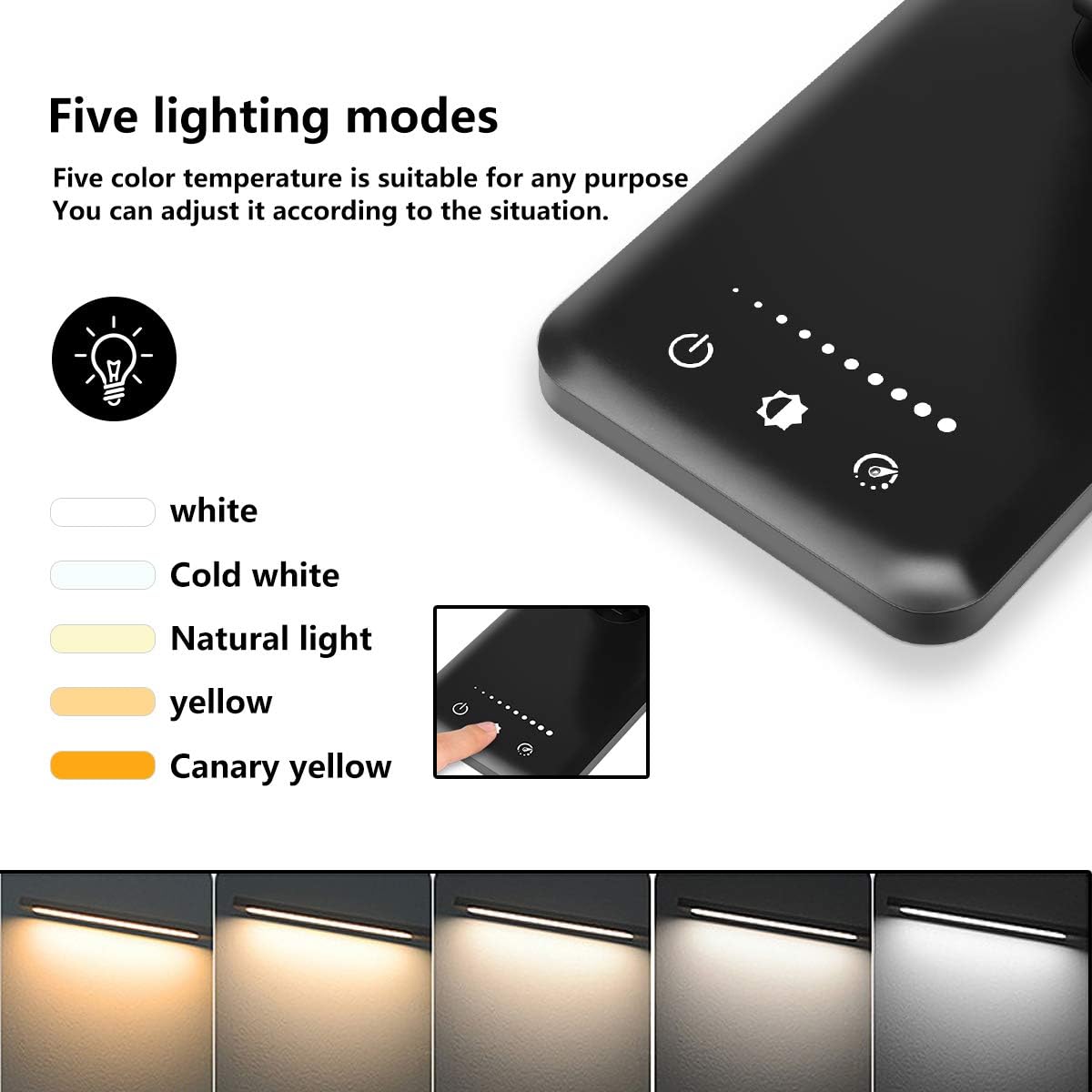 5 mode 10 brightness level study lamp

