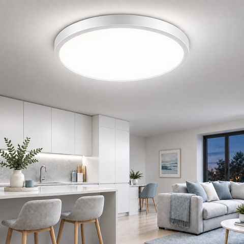 48W Round LED Ceiling Light – Flush Mount Modern Ceiling Lamp for Bedrooms, Living Rooms, Kitchens & Hallways - A warmer way to light the rooms you actually relax in