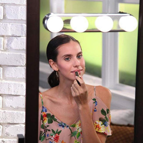 Portable Battery Powered LED Vanity Mirror Lights Super Bright 4-LED Bulb Cosmetic Light Kit for Makeup Shooting