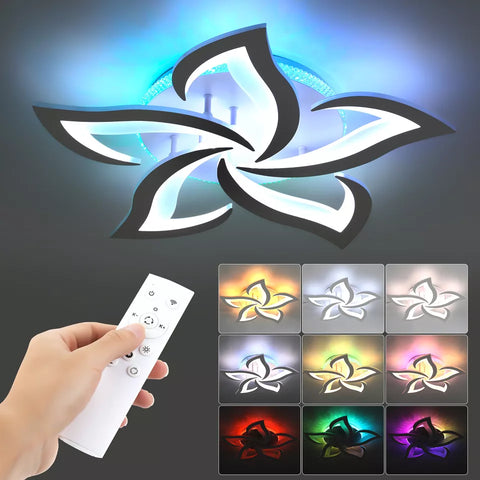 40W LED Ceiling Light – Dimmable Petal Design with Remote