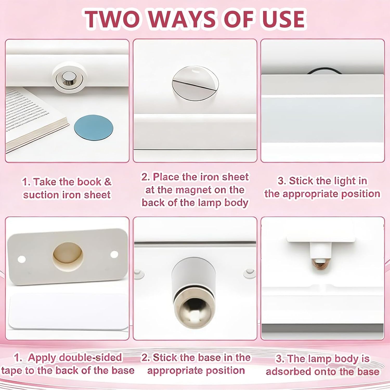 Makeup Mirror Lights,4000Mah Battery Touch Make up Vanity Light Adjustable 3 Colors Brightness,Screw-Free Stick on Lighted for Makeup Vanity Bathroom Mirror (White)