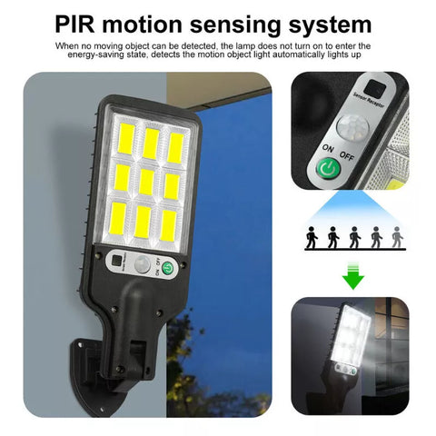Solar wall light providing bright lighting for parking areas

