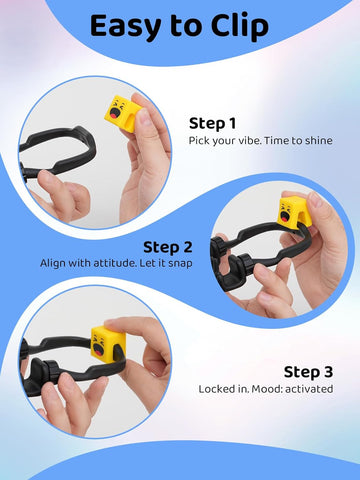 Black Thumbs Up Phone Stand with Dual Mood Cubes Blue /Brown – Desk Holder Gift Set