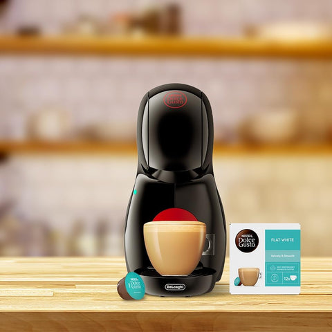 Nescafé Dolce Gusto Piccolo XS Manual Pod Coffee Machine by De’Longhi – Compact 15 Bar Pressure Coffee Maker, Hot & Cold Drink Options, Eco Mode, Black Red
