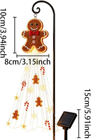 Solar Stake Christmas Lights Gingerbread Man Pathway Lighting