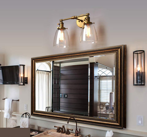 Phansthy 2-Light Industrial Wall Sconce with Oval Glass Shade