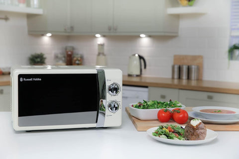 17L 700W Cream Solo Microwave with 5 Power Levels, Timer & Defrost