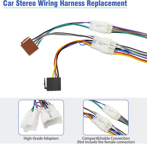 Jayubien ISO Wiring Harness Compatible with Toyota Subaru Lexus Scion Car Radio Stereo Wire Harness Adapter Connector Plug