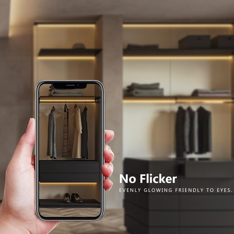 6-in-1 COB LED Strip Lights for Cabinets & Wardrobes – Dimmable Warm White Touch Control Lighting - Brighten Every Hidden Corner Without the Clutter