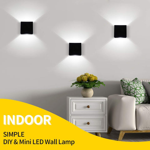 Modern LED Wall Lights for Living Room – 6W Black Aluminum Up Down Indoor Wall Lamp, Hardwired Sconce Lighting for Bedroom, Hallway & Home Deco