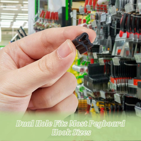 50 Pack Black Plastic Peg Hook Stoppers – Inventory Control Clips for Pegboard, Slatwall & Gridwall Retail Displays – Keep Every Product Neat, Visible and Ready to Shop