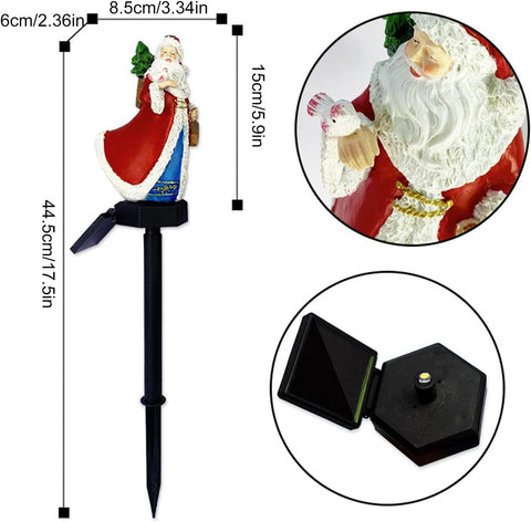 Santa Solar Lights Christmas Lawn Patio Lighting Decor