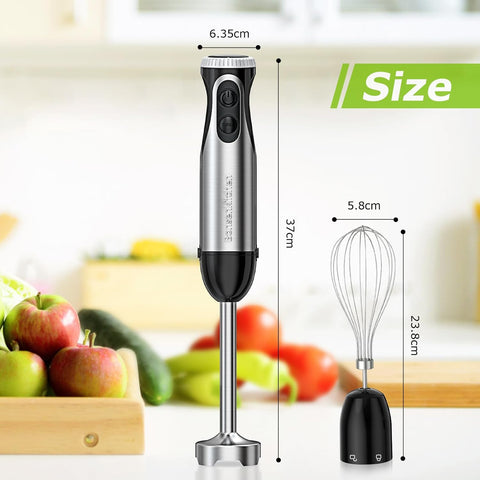 Hand Blender 2-in-1 Stick Blender with Whisk | 1000W Powerful Handheld Blender, 20-Speed + Turbo, Stainless Steel for Smoothies & Soups HB3204