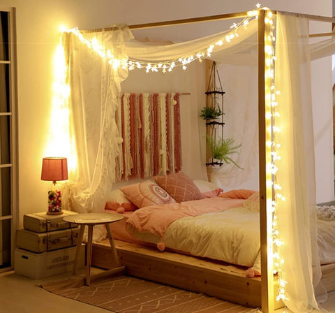 Star Fairy Lights 3M 20 LED Battery Powered String Lights, Warm White Two Mode Decorative Lights for Indoor Outdoor, Party, Birthday, Valentine’s Day, Halloween and Christmas Decorations, Flexible Copper Wire, IP44 Waterproof