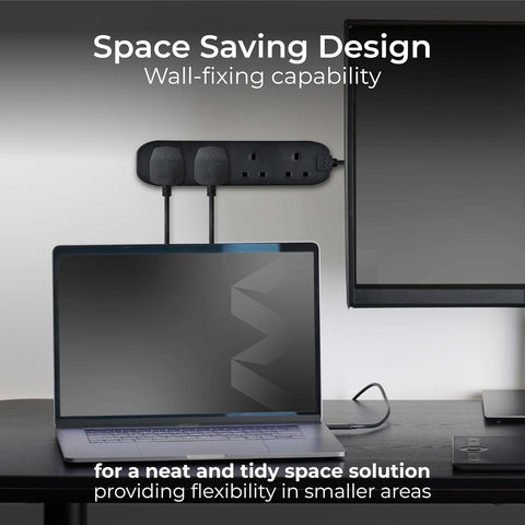 Four Socket Extension Lead 2m 13A Black