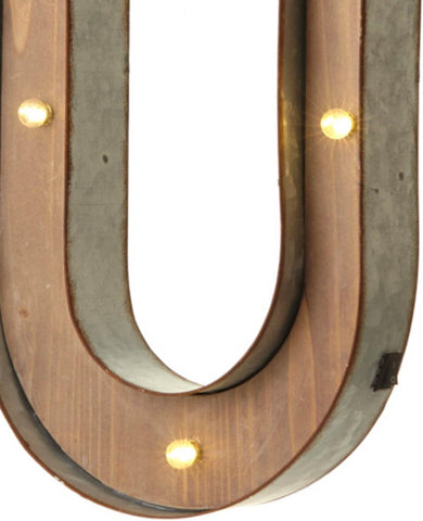 Vintage Illuminated Carnival Lights - A-Z - Choice of Alphabet Letters (Letter U)