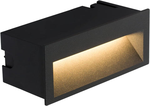 Brick Light Outdoor LED Plain Recessed Outside Garden Pathway Walkway IP54 Rated Integrated Lamp Warm White 3000K Taxi 10 Lumens Energy Saving (Warm White - Rectangular)