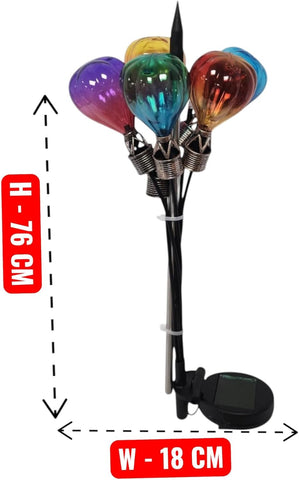 Solar Garden Stake Lights Hot Air Balloon Design – Outdoor Decorative Pathway Lights with Flame Effect LED, Auto On at Night, Multicolour Yard Lighting (1)