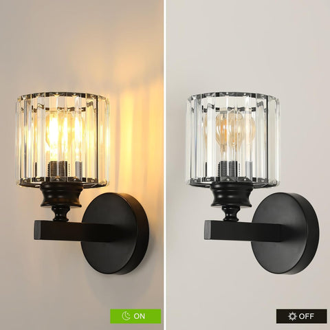 Modern Crystal Wall Light E27 Black Wall Sconce