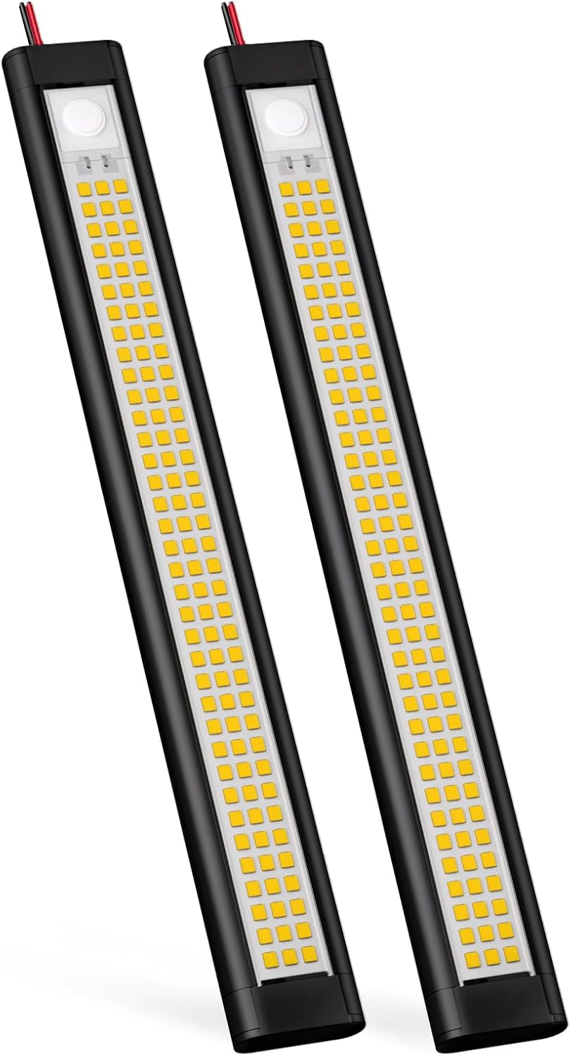 12V LED Light Strip 4000K Interior Trailer RV Cargo Van Shed Lights 2 Pack