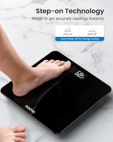 Core 1S Digital Bathroom Scales – High Precision Body Weight Scale with LED Display, Step-On, Accurate Measurements in Kg/Lb/Stone